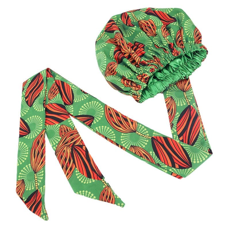African Print Satin Lined Headwrap - Froliage