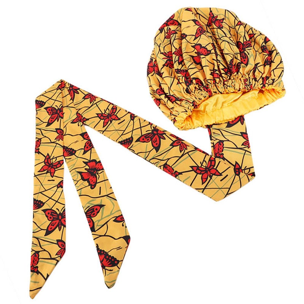 African Print Satin Lined Headwrap - Froliage