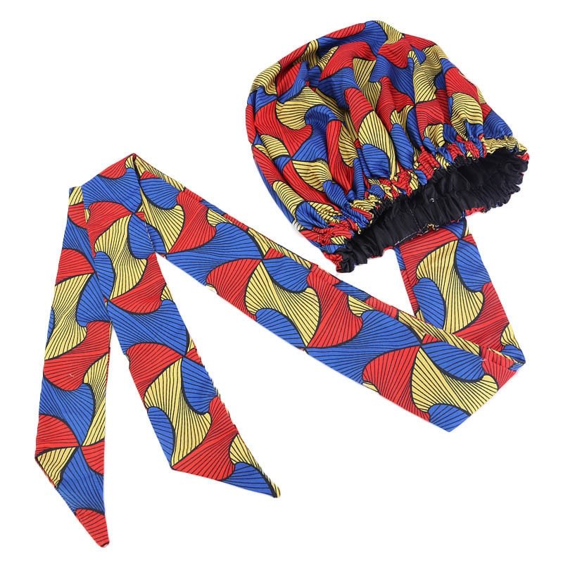 African Print Satin Lined Headwrap - Froliage