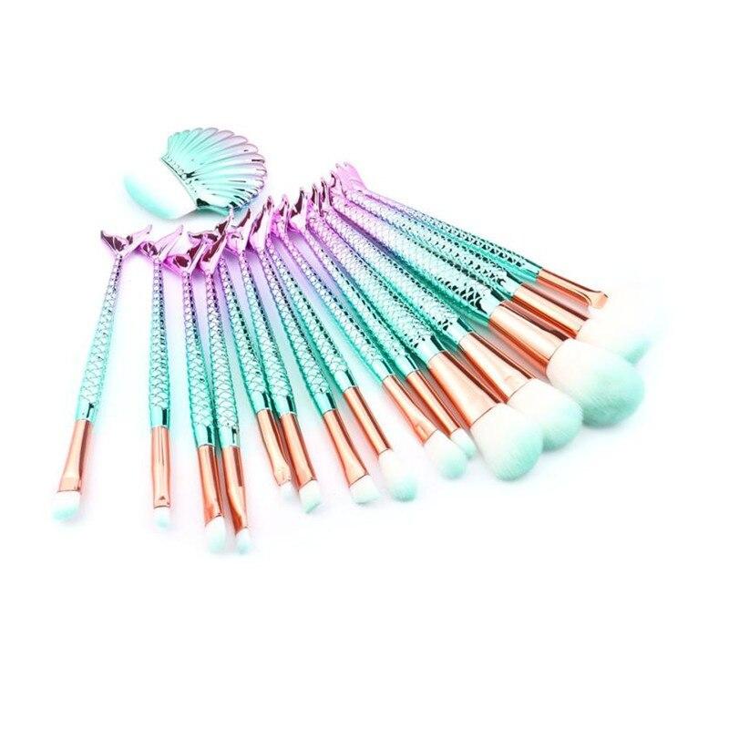 16pcs Mermaid Make Up Brushes - Froliage