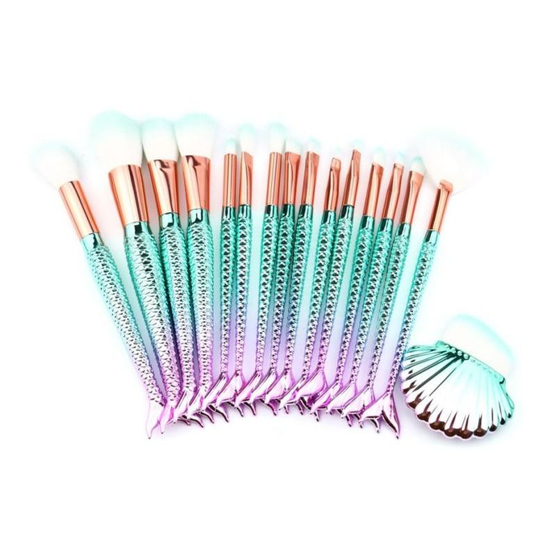 16pcs Mermaid Make Up Brushes - Froliage