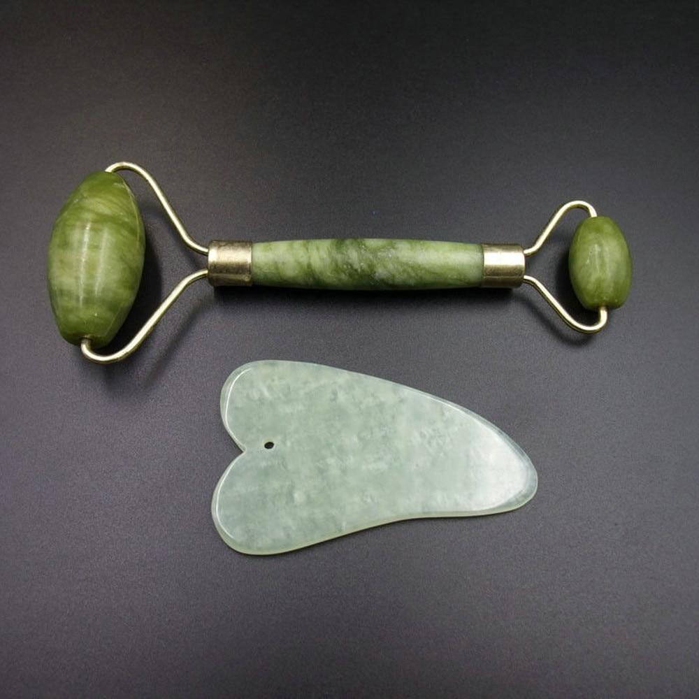 2pcs Natural Jade Facial Roller and Scraping Tool - Froliage