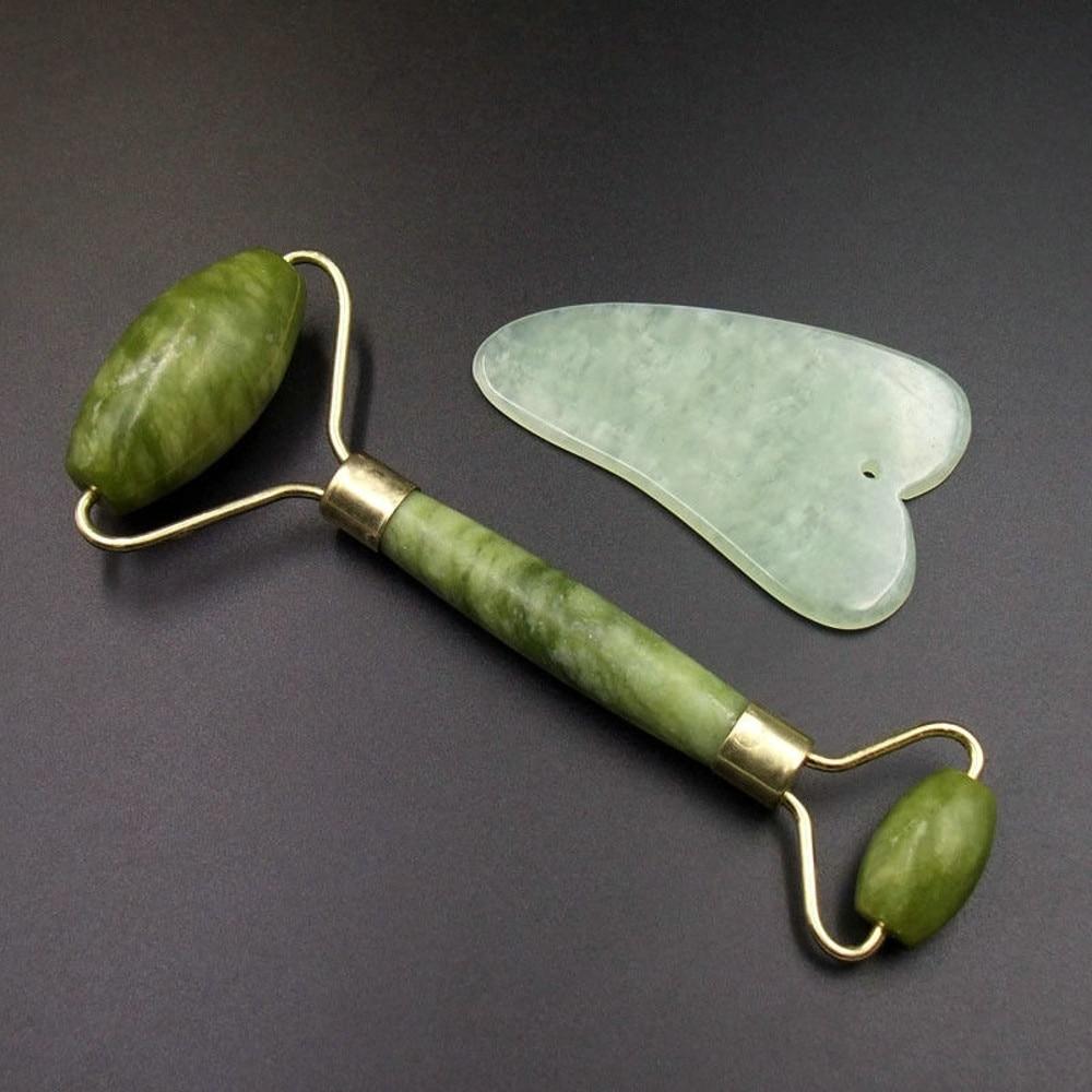 2pcs Natural Jade Facial Roller and Scraping Tool - Froliage