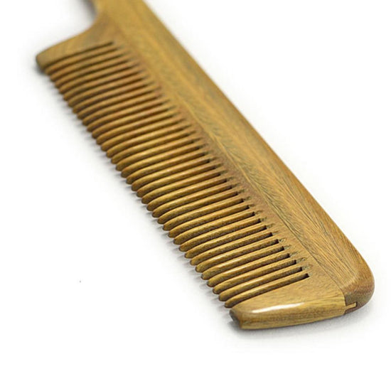 Green Sandalwood Rat Tail Fine Tooth Comb - Froliage