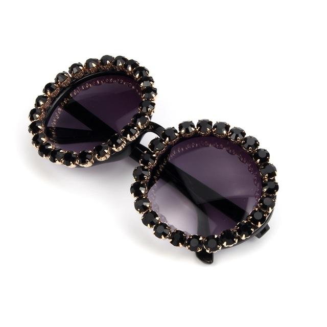 Oversize Vintage Rhinestone Sunglasses - Froliage