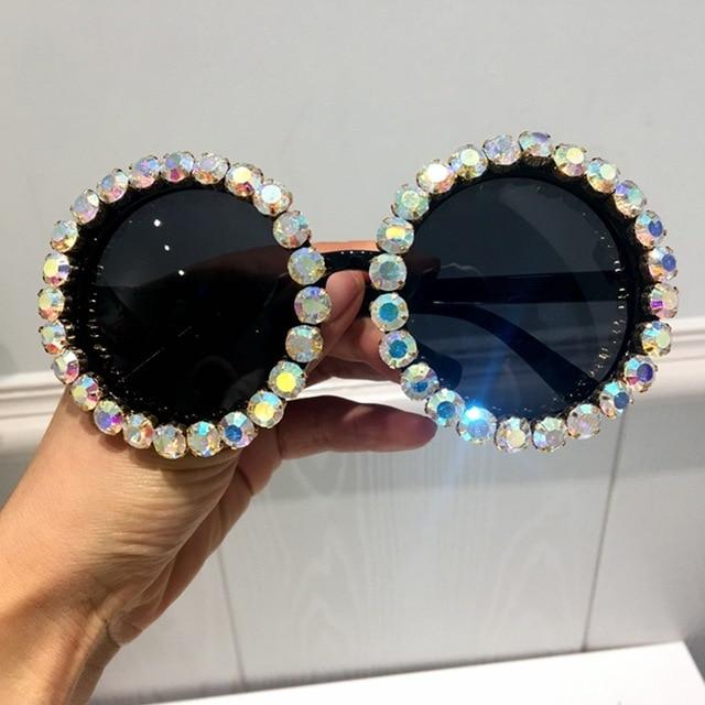 Oversize Vintage Rhinestone Sunglasses - Froliage