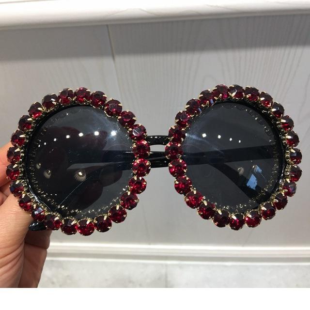 Oversize Vintage Rhinestone Sunglasses - Froliage