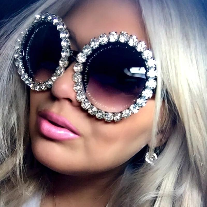 Oversize Vintage Rhinestone Sunglasses - Froliage