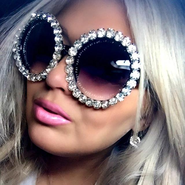 Oversize Vintage Rhinestone Sunglasses - Froliage