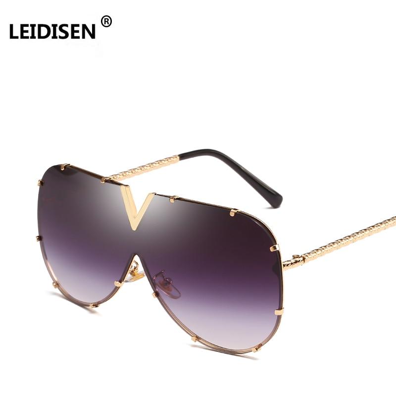 Oversized Metal Sunglasses UV400 - Froliage
