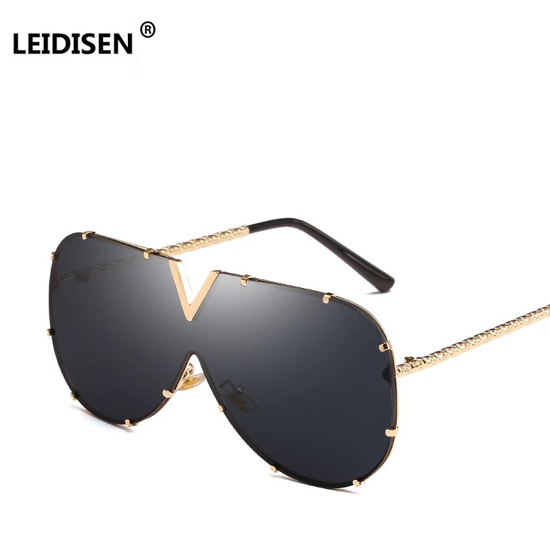 Oversized Metal Sunglasses UV400 - Froliage