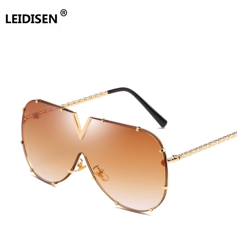 Oversized Metal Sunglasses UV400 - Froliage