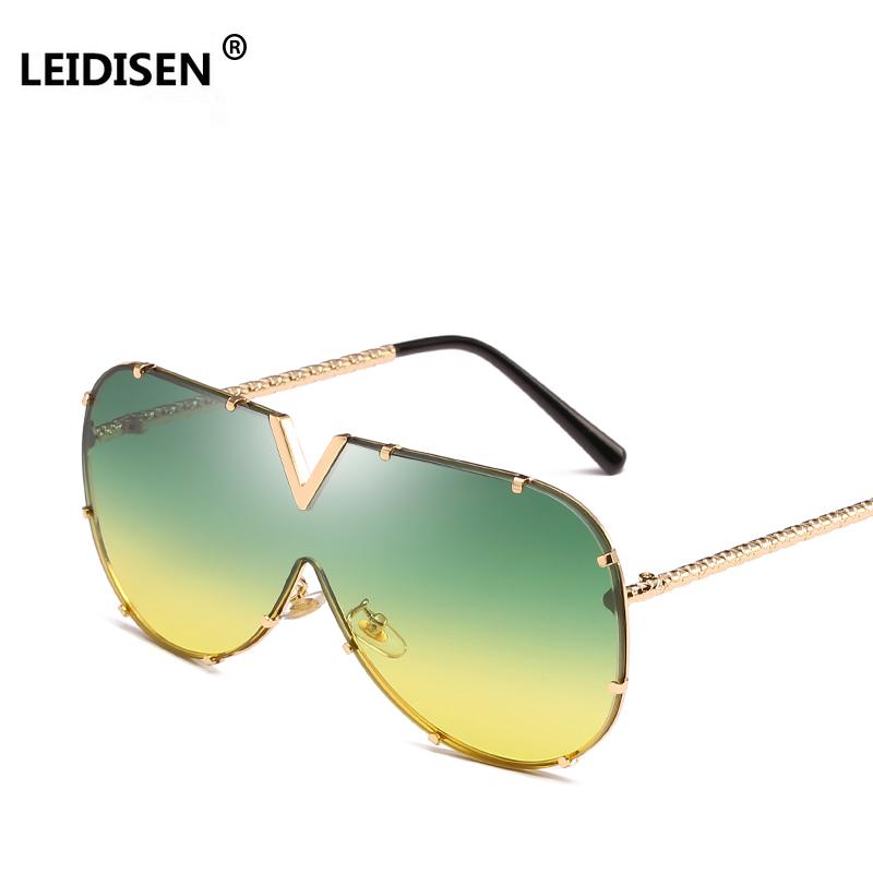 Oversized Metal Sunglasses UV400 - Froliage