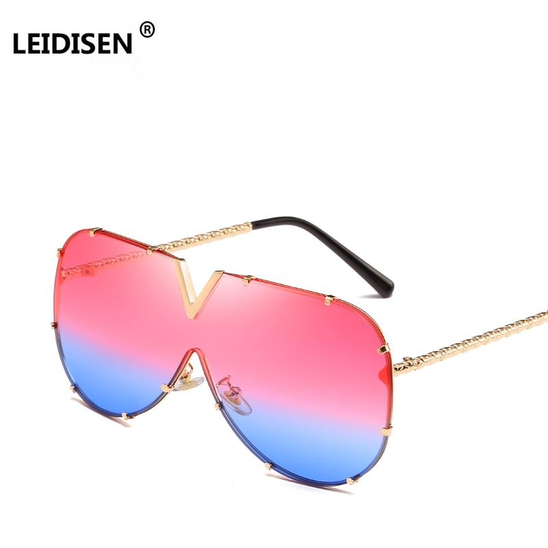 Oversized Metal Sunglasses UV400 - Froliage