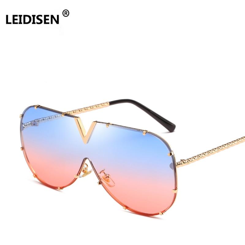 Oversized Metal Sunglasses UV400 - Froliage
