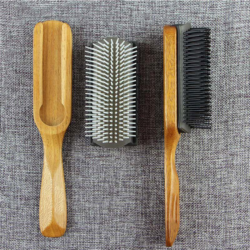 Wood Handle 9-Row Detangling Brush - Froliage