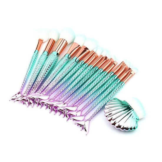 16pcs Mermaid Make Up Brushes - Froliage